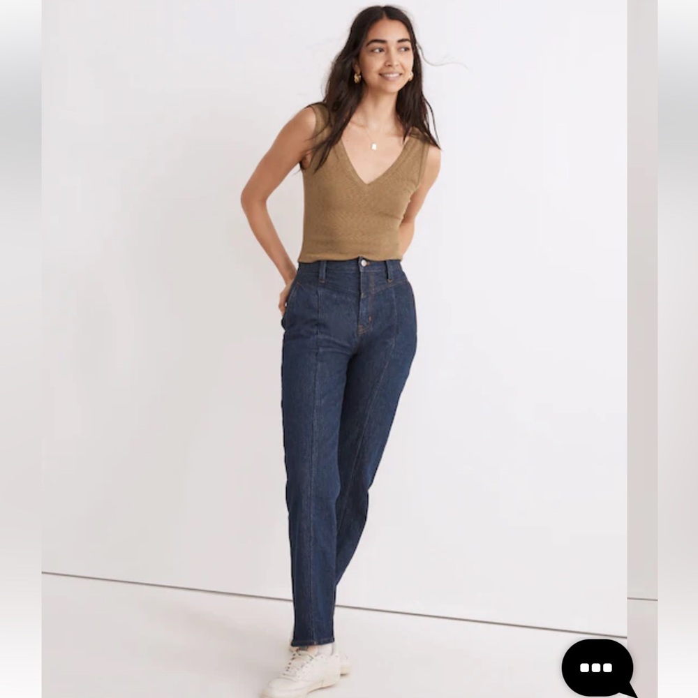 Madewell The Perfect Vintage Straight Jean in Greenhaven Wash Seamed Version